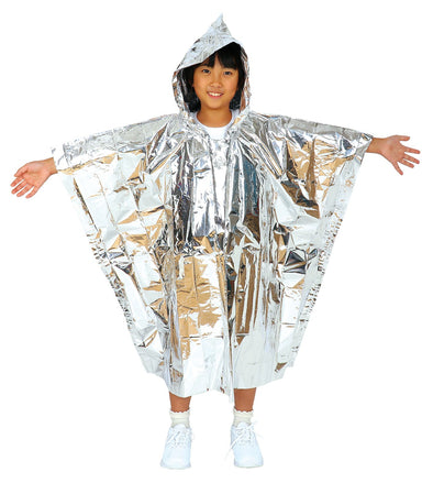 Emergency aluminum cold protection poncho for children01