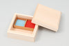 Wood carving stamp material case (with vermilion ink) Shina wood01