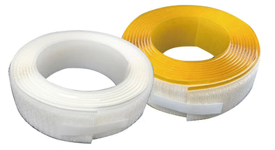 Surface fastener tape with adhesive white 30mmx2.5m roll set01