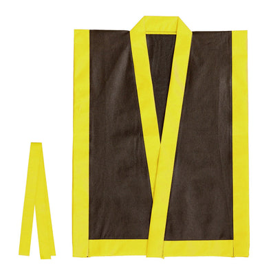 Colored non-woven fabric Eiser Uchikake Black (yellow collar) J with obi01