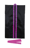Satin long hip black (purple collar) L with headband01