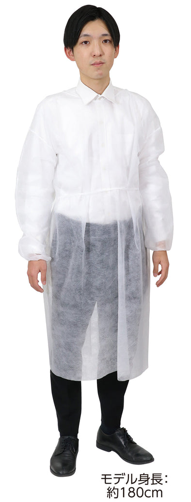 Non-woven fabric white gown (set of 10)01