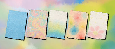 Paper making set with 3 colors of dyed paint01