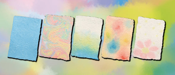 Paper making set with 3 colors of dyed paint01