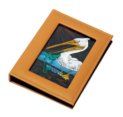 New leather style photo file art glass01