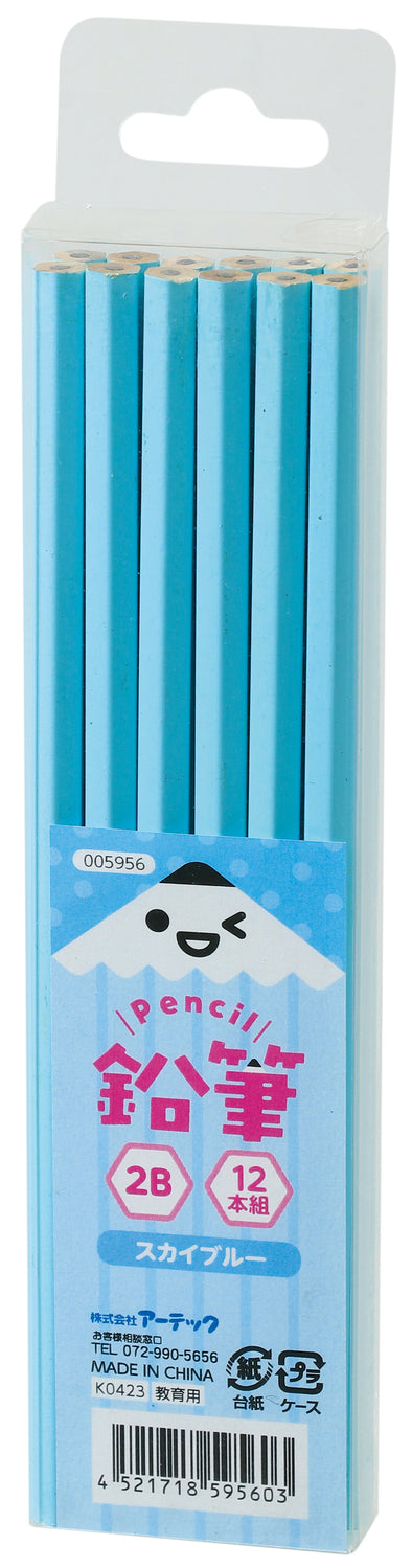 Pencil 2B (set of 12) sky blue01