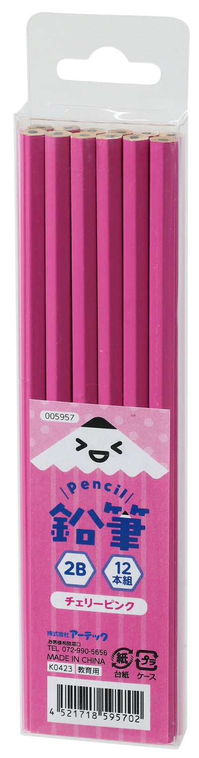 Pencil 2B (set of 12) Cherry pink01
