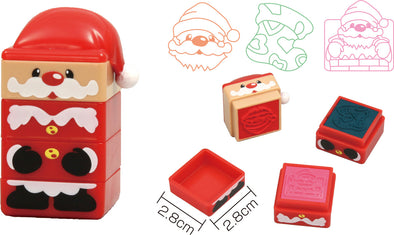 Triple stamp Santa Claus01