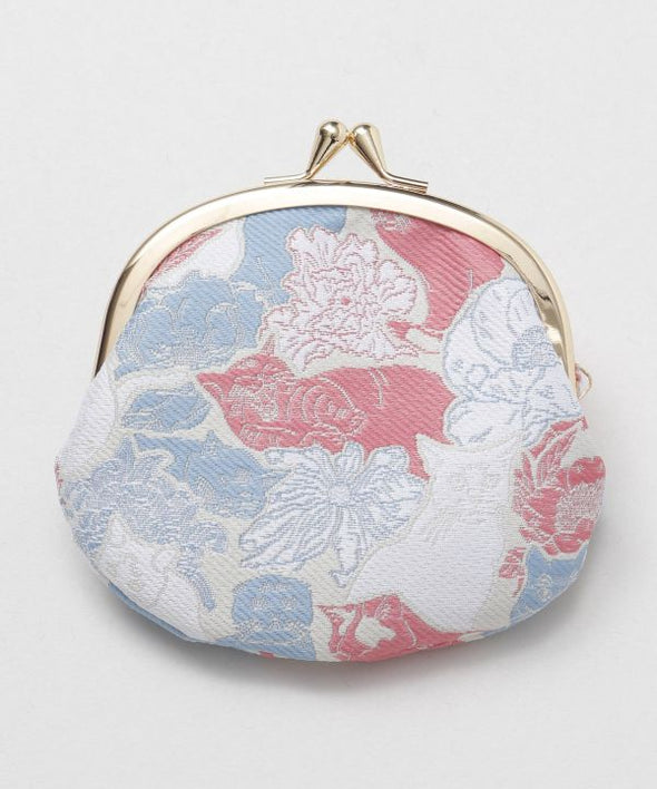 Cat and Flower Round Coin Purse