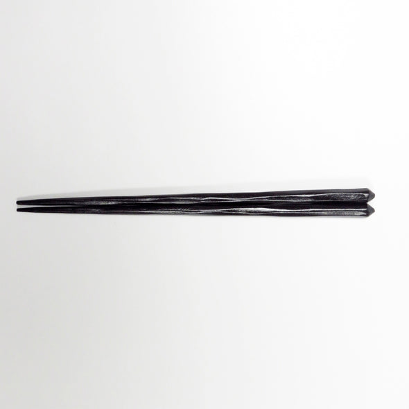 [Specially selected wood/chopstick rest included] Blue ebony shaved chopsticks (1 set)