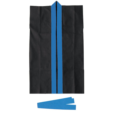 Long happy non-woven fabric S (with headband) black (blue collar)01