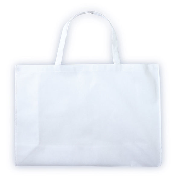 Work storage bag made of non-woven fabric, large white, with gusset (15cm)01
