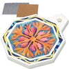 Wood carving octagonal pot A01