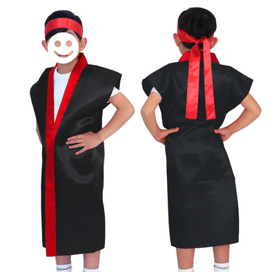 Satin long happy black (red collar) J (with headband)01