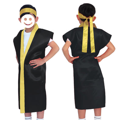 Satin long happy black (gold collar) J (with headband)01