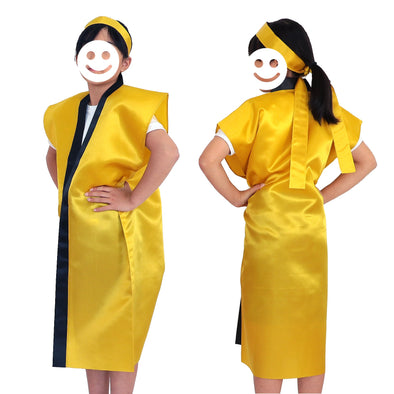 Satin Long Happi Gold S (with headband)01