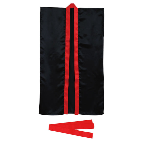 Soft satin long happy S black/red collar (with headband)01