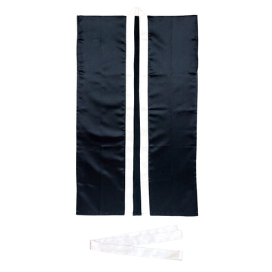 Soft satin long happy S black/silver collar (with headband)01