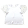 Puff sleeve soft satin shirt white01