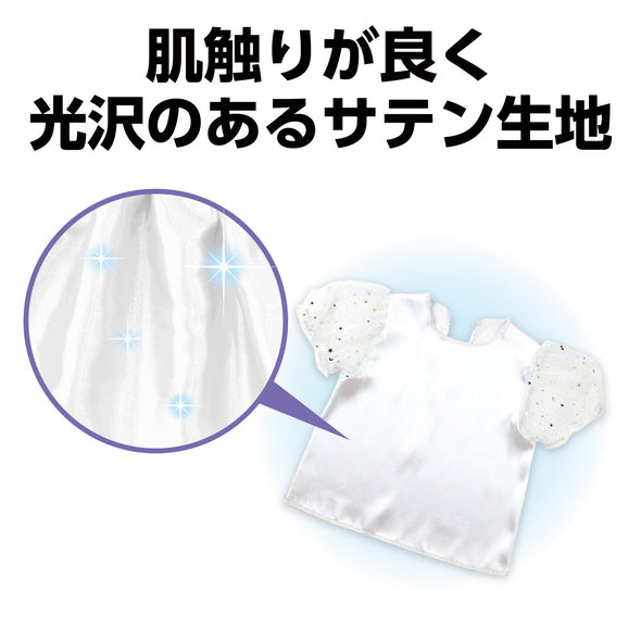 Puff sleeve soft satin shirt white02