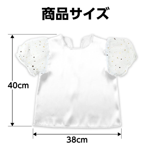 Puff sleeve soft satin shirt white05