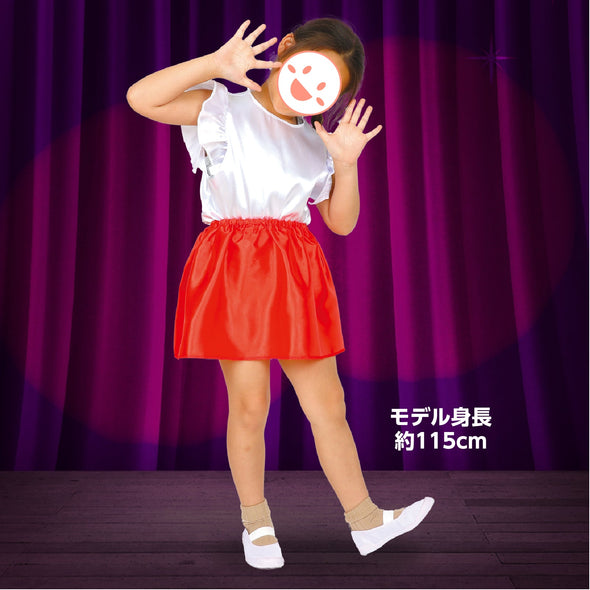 Soft satin skirt red01