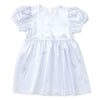 Soft satin puff sleeve dress white01