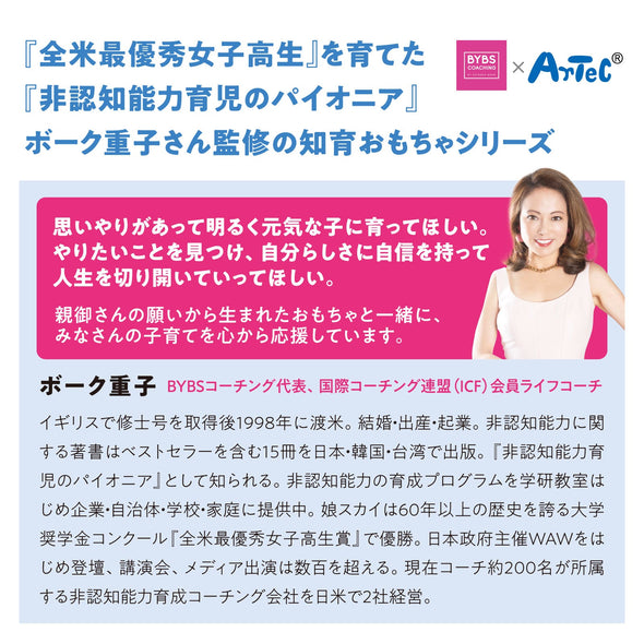A toy set that fosters Shigeko Bok's non-cognitive abilities.012