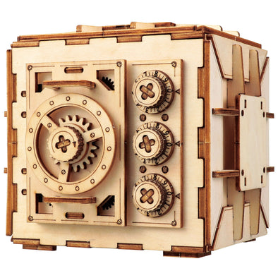 Wooden dial safe piggy bank craft kit01