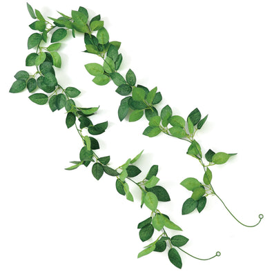 Fake green garland rose leaves only01