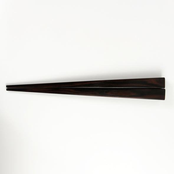 [Specially made chopstick rest]Extra thick ebony square chopsticks (1 set)