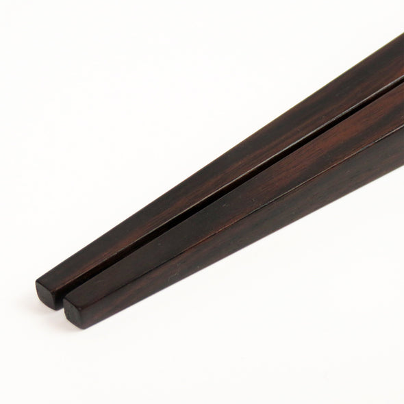 [Specially made chopstick rest]Extra thick ebony square chopsticks (1 set)