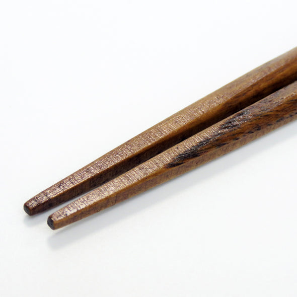 [Chopstick rest included] Chestnut cut chopsticks with angular tip, couple celebration meal set