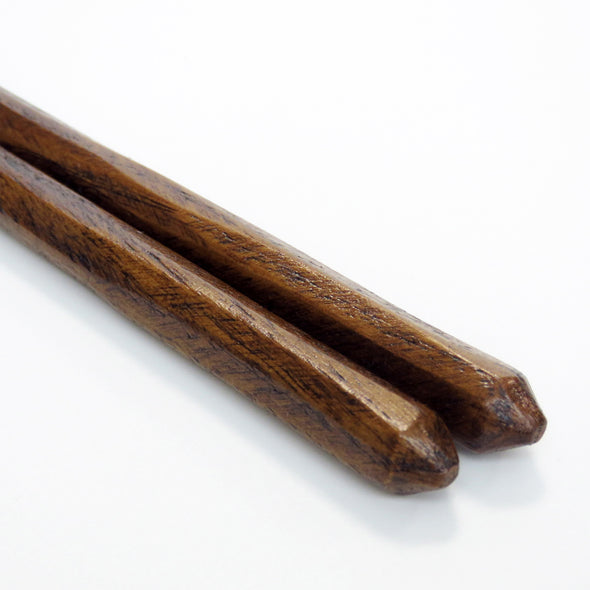 [Chopstick rest included] Chestnut cut chopsticks with angular tip, couple celebration meal set