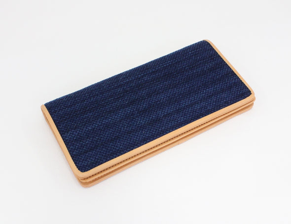 Sashiko Wallet Leather (Bushuu sho-Aizome)