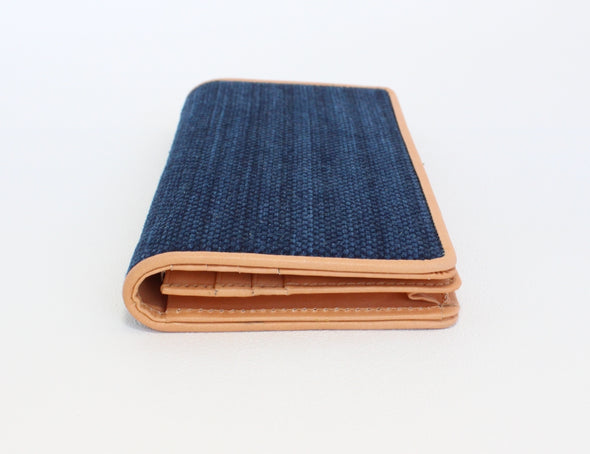 Sashiko Wallet Leather (Bushuu sho-Aizome)