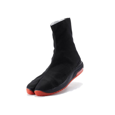Complete Black Ninja Tabi Split Toe Shoes - Saibu 7 Clasps (JP 27