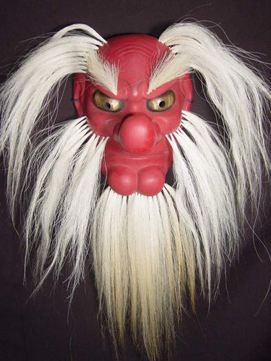 Omen (Japanese Mask) Tengu with Hair FLK04 - Taiko Center Online Shop