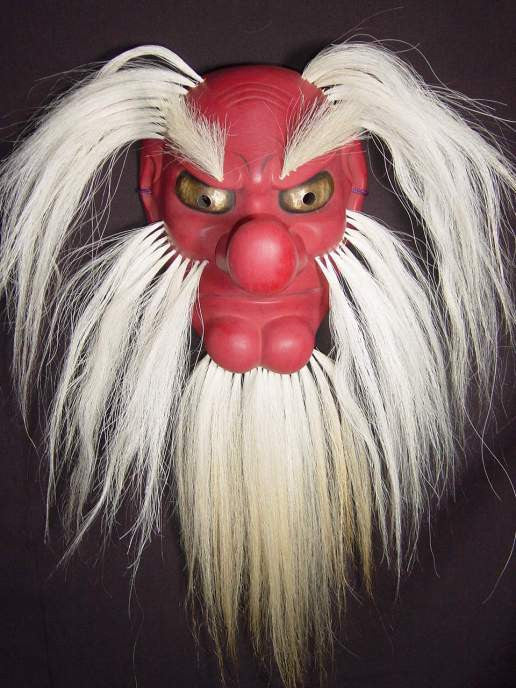 Omen (Japanese Mask) Tengu with Hair FLK04 - Taiko Center Online Shop